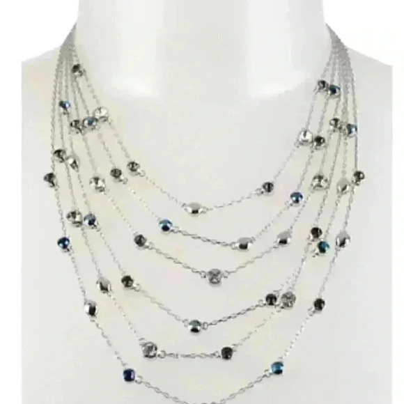 - Kenneth Cole Silver-tone illusion layered necklace - Picture 2 of 4